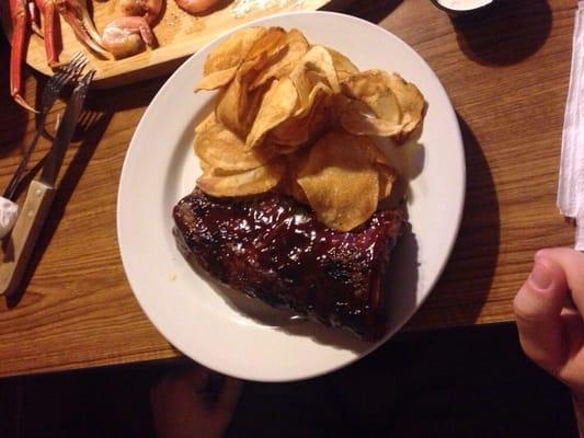 1/2 rack of ribs and pub chips