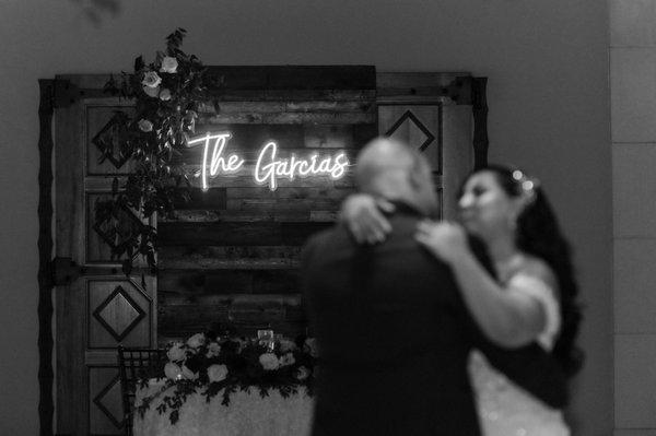 My wife and I during our 1st dance.