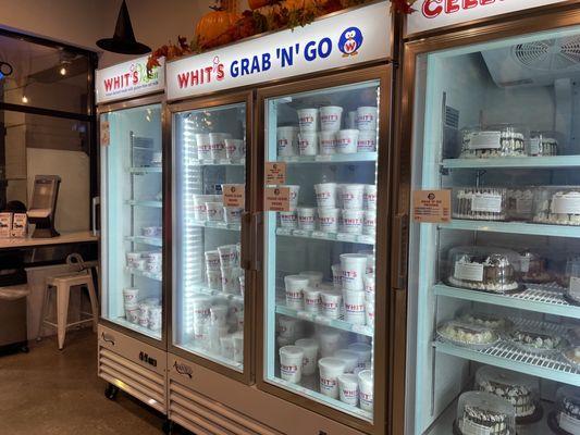 Cooler of grab and go and vegan ice cream