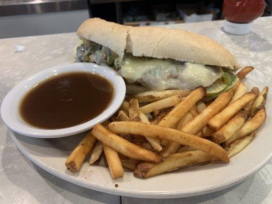 Steak Hoagie, Fries with Gravy!!! Excellent!!!