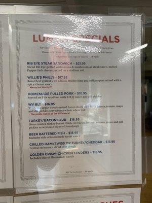 Lunch Specials 8/17/22