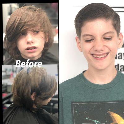 A before and after of this awesome kid