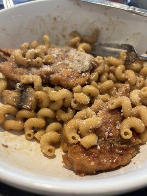 Chicken Marsala with pasta.