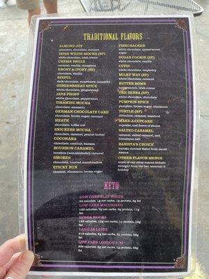 Menu with so many options!!