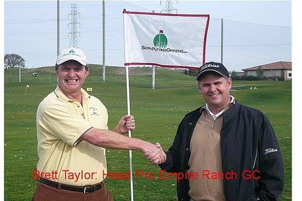 Sierra Putting Green's owner Andy Cronin with Empire Ranch head pro Brett Taylor