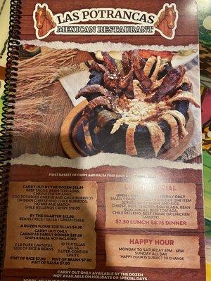 Menu cover