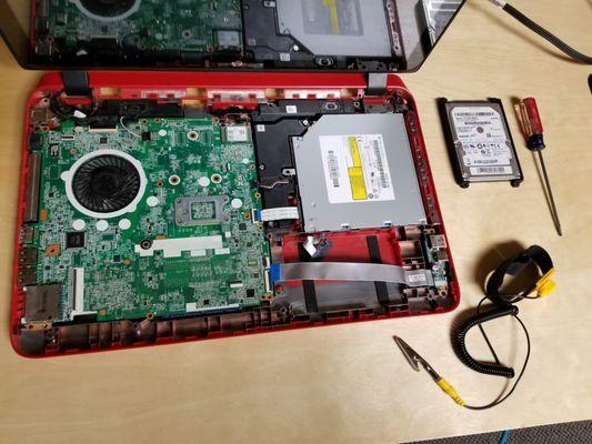 This laptop needed a new hard drive.