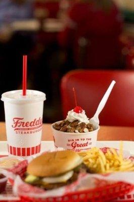 Burger, Fries, Drink, and Frozen Custard