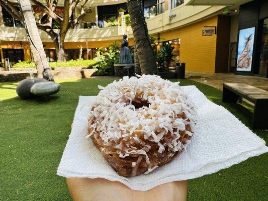 Cronut with coconut flakes