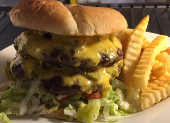 Double Green Chili Cheeseburger