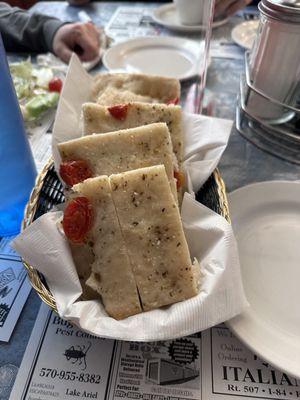 Focaccia bread with olive oil