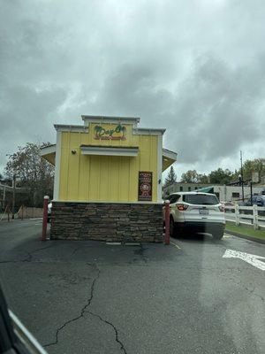 2 way Drive Thru, one on the left and one one right opposite direction. Pretty cool!