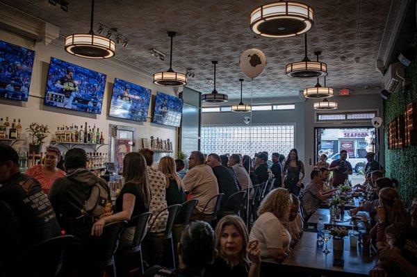 Inside view of tables & bar