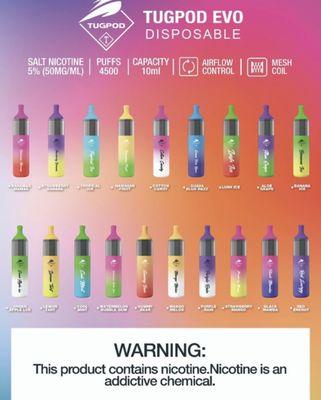 TUGPOD 4500 puffs disposable all flavors 1 for $15.99 2 for $23.99