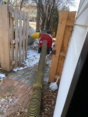 gas powered outdoor vacuum for duct cleaning