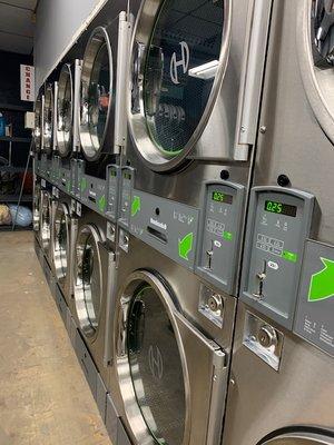 Brand new dryers cut down on drying time and cost with average cycle times of 14 minutes.