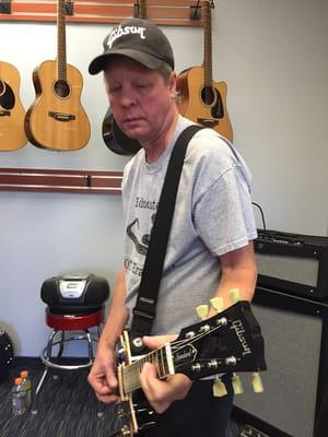 Chris Thompson playing his Les Paul Standard.