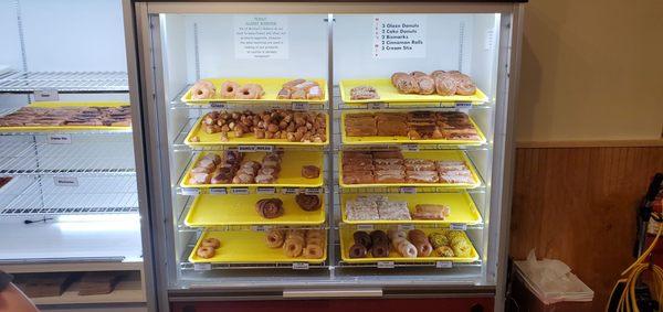 The days donuts on display.