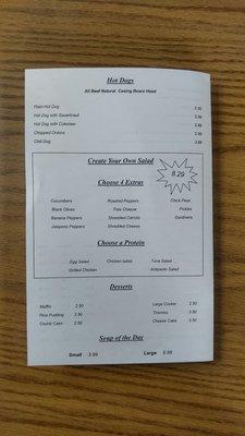 Menu back