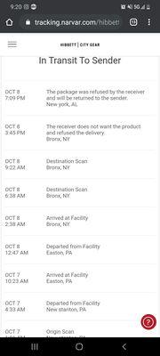 MY PACKAGE SHOULD OF BEEN COMING FROM UPS IN MANHATTAN NOT THE BRONX !