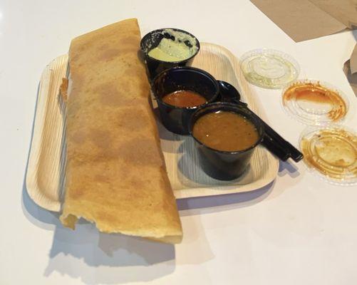 Dosa with spicy potato