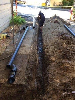 30 feet of sewer line replacement. No more clogging now!