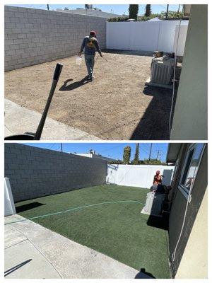 Artificial turf installation