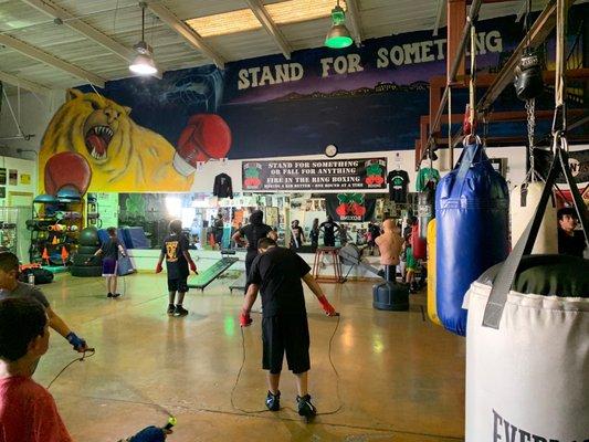 Jump rope session for the young bulls.