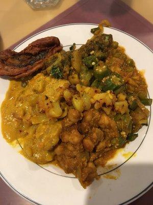 Veggie plate from lunch buffet. Delicious