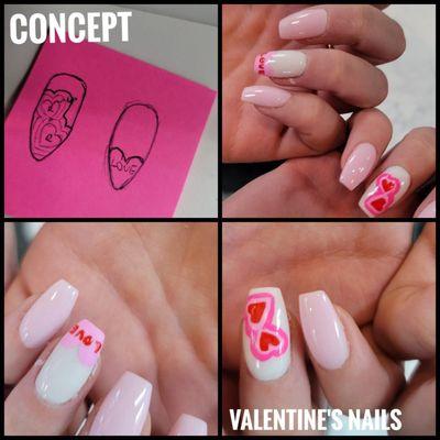 Valentine nail art by bald tech