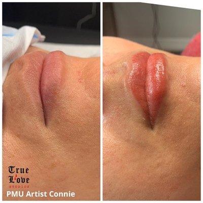 Lip Blushing done by PMU Artist Connie