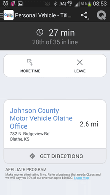 Pics are screenshot while using app. Had to add time because it had me to the front of the line more quickly than I planned on!