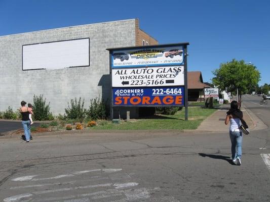 As seen from the street -- on the north side of Hartnell, just past Churn Creek Road about a block.