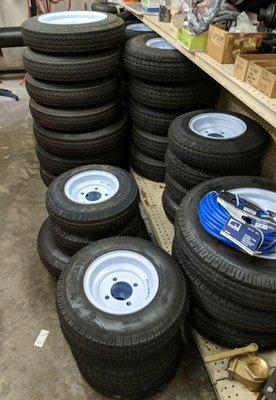 Wheels with tires for your trailer.