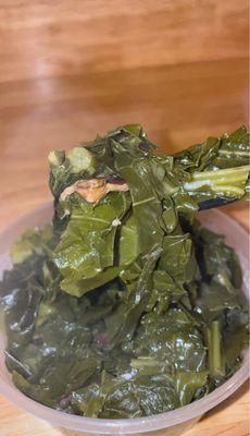 Scoop of the collard greens, steaming, flavor was ok nothing crazy.