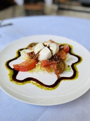 Burrata and Peach