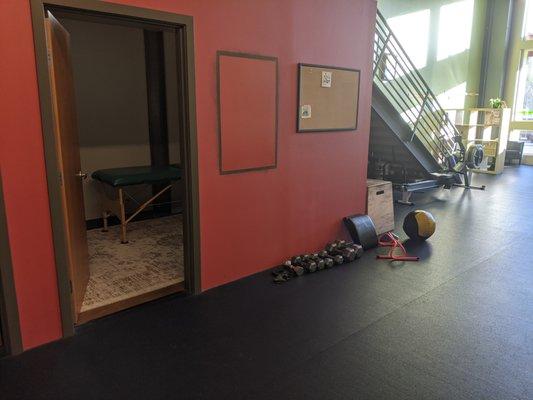 Our treatment room within Trailhead Athletics. This is where clients will meet, go through injury history and get MAT® treatments.