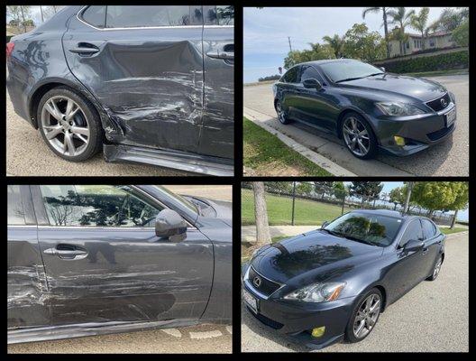 Before and after auto repairs