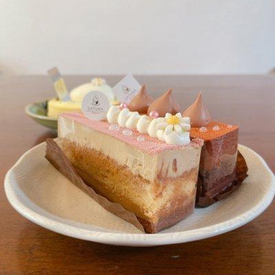 Earl Grey Cake and Soleil Cake with the Tart Citron in the back