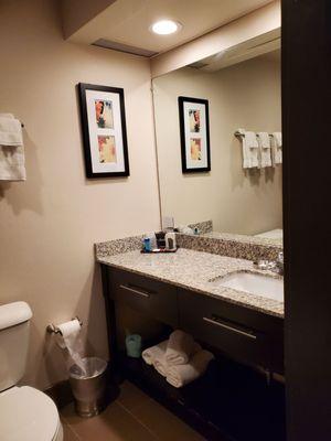 Bathroom counter.  Oh, so clean.  Beautiful.