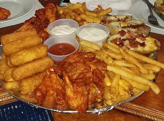 Wings , Sticks  , Potato Skins And Fries