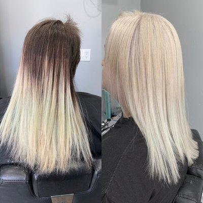 Here is an ICY blonde I did. Icy blonde is not for everyone.