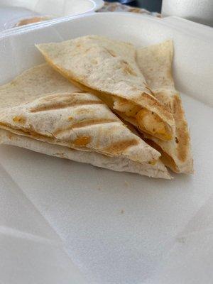 Bang bang shrimp quesadilla