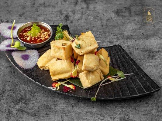 Golden Tofu Triangles