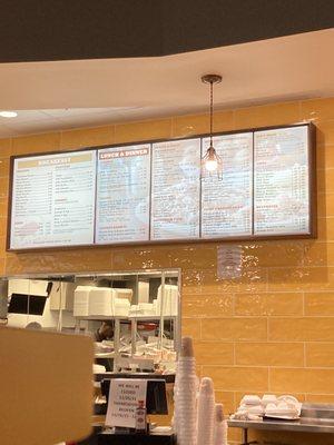 The menu board.