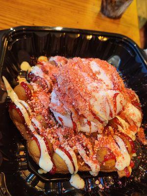 Strawberry shortcake bubble waffle