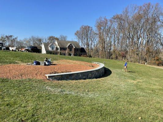 Stone retaining Wall in Hamilton Virginia