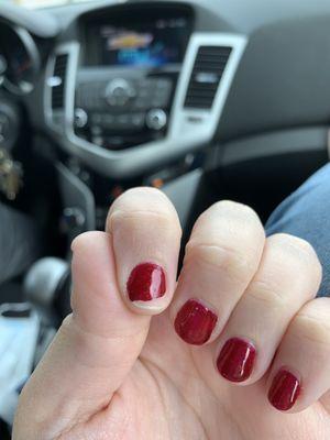 Peeling gel polish within two days