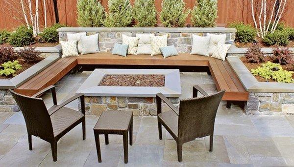 Casual Seating Area with American Granite Fire Pit