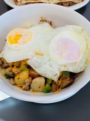 Loaded home fry bowl